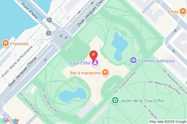 Torre Eiffel,Av. Gustave Eiffel, 75007 Paris, Francia